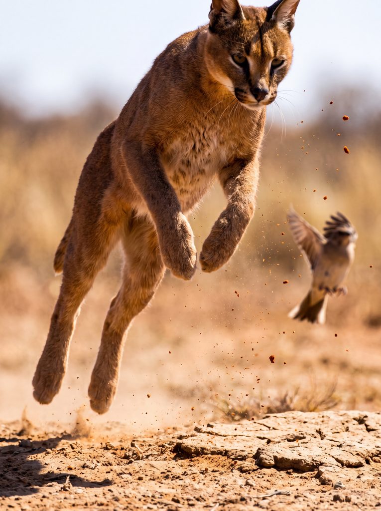 Illustration des capacités physiques déconcertantes du caracal pour la formation Pubetic